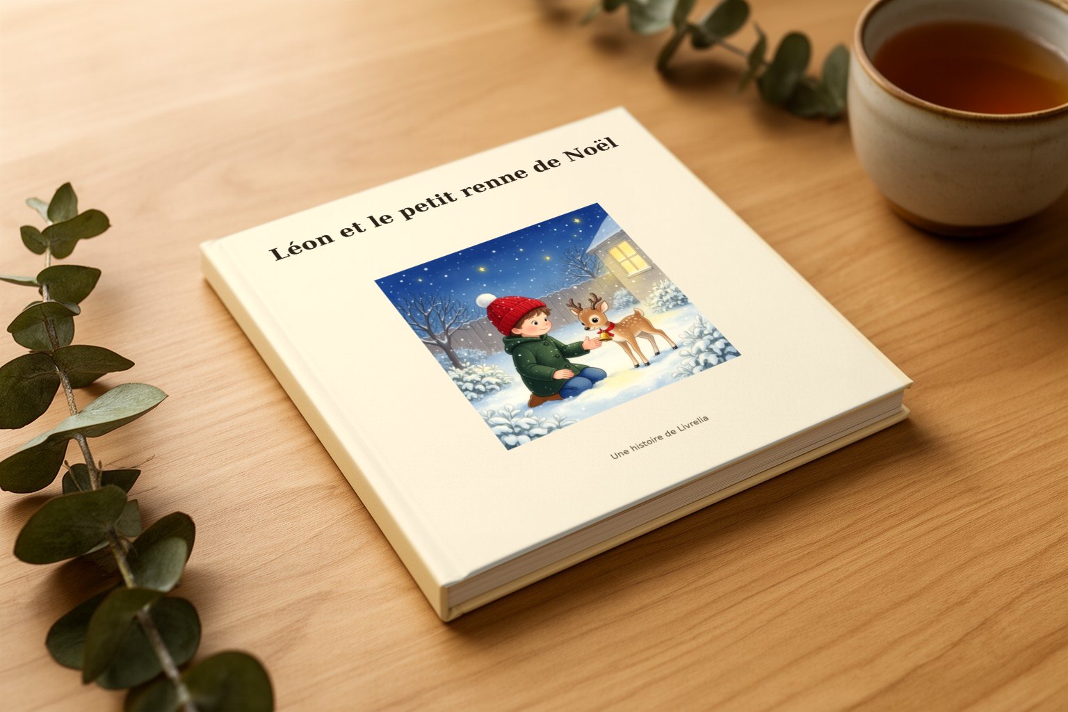 Le livre « Léon et le petit renne de Noël », relié